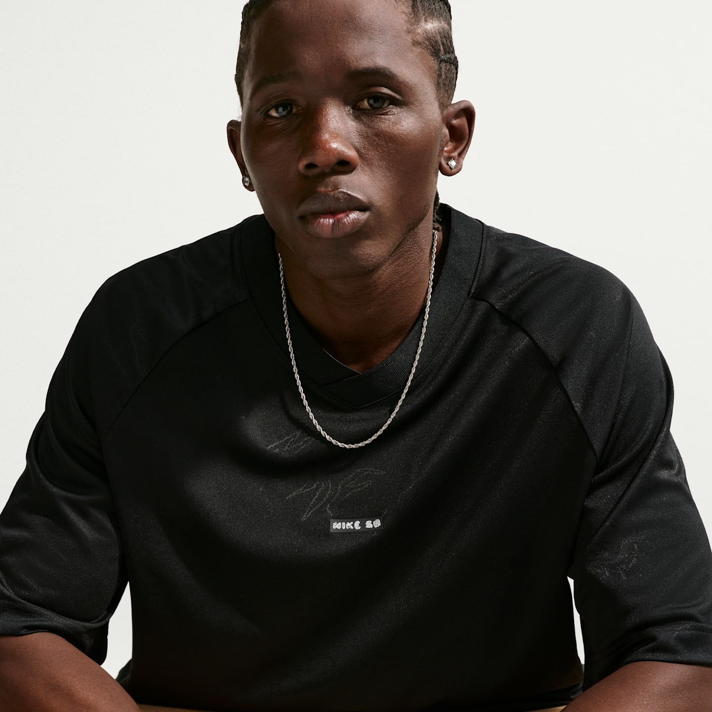 Женский топ Nike SB Jacquard Skate Jersey Top, цвет: Чёрный — фото 3