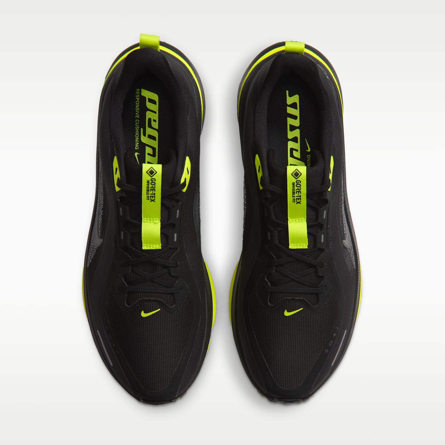 Мужские кроссовки Nike Pegasus 42 GORE-TEX Waterproof Road Running, цвет: Чёрный / Лимонный — фото 4