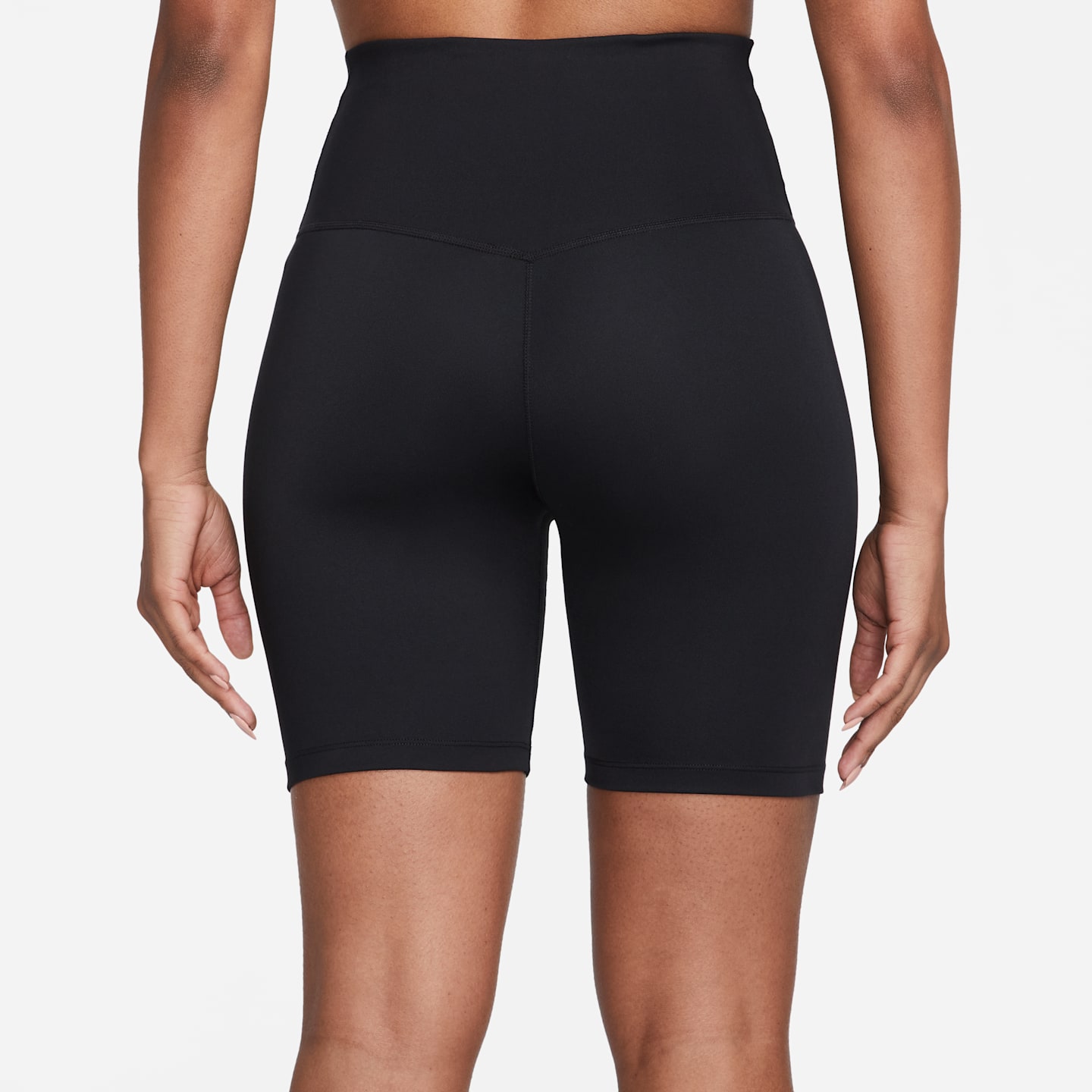 Женские байкерские шорты Nike Dri-FIT One High-Waisted, цвет: Чёрный / Белый — фото 3