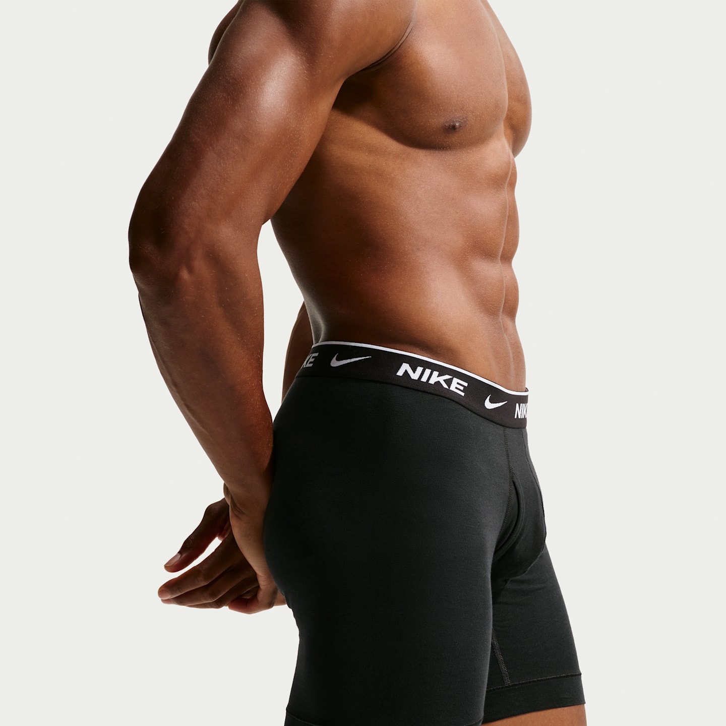 Мужские боксеры-брифы Nike Essential Cotton Stretch Dri-FIT, набор из 5 шт, цвет: Чёрный — фото 3
