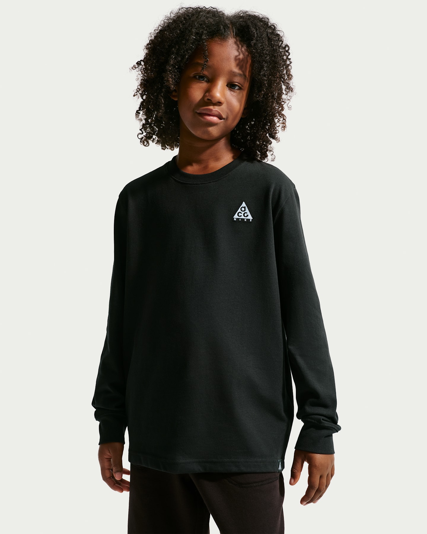 Детская футболка Nike ACG Long-Sleeve Jersey T-Shirt, цвет: Чёрный — фото 6