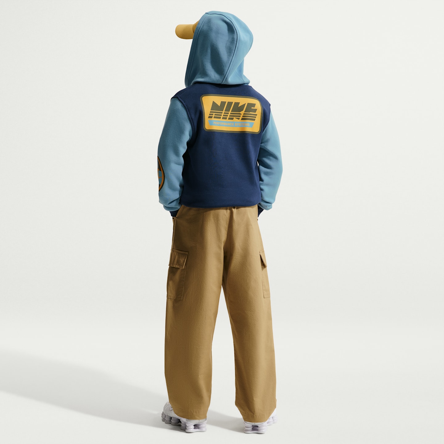 Детское флисовое худи на молнии Nike Sportswear Club, цвет: Тёмно-синий / Синий — фото 5