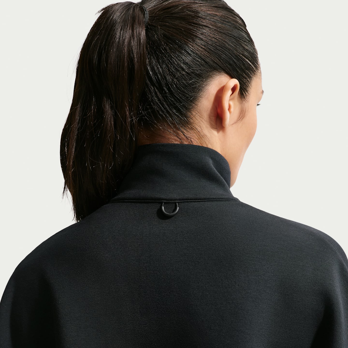 Женский топ оверсайз на полумолнии Nike 24.7 ImpossiblySoft Dri-FIT, цвет: Чёрный / Серый — фото 2