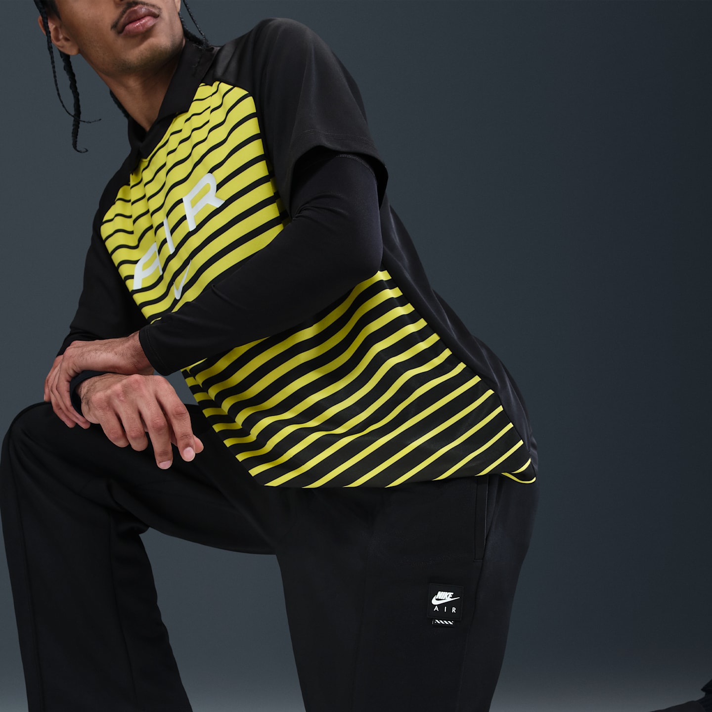 Мужские спортивные брюки Nike Sportswear Air из полиэстерового трикотажа, цвет: Чёрный — фото 5