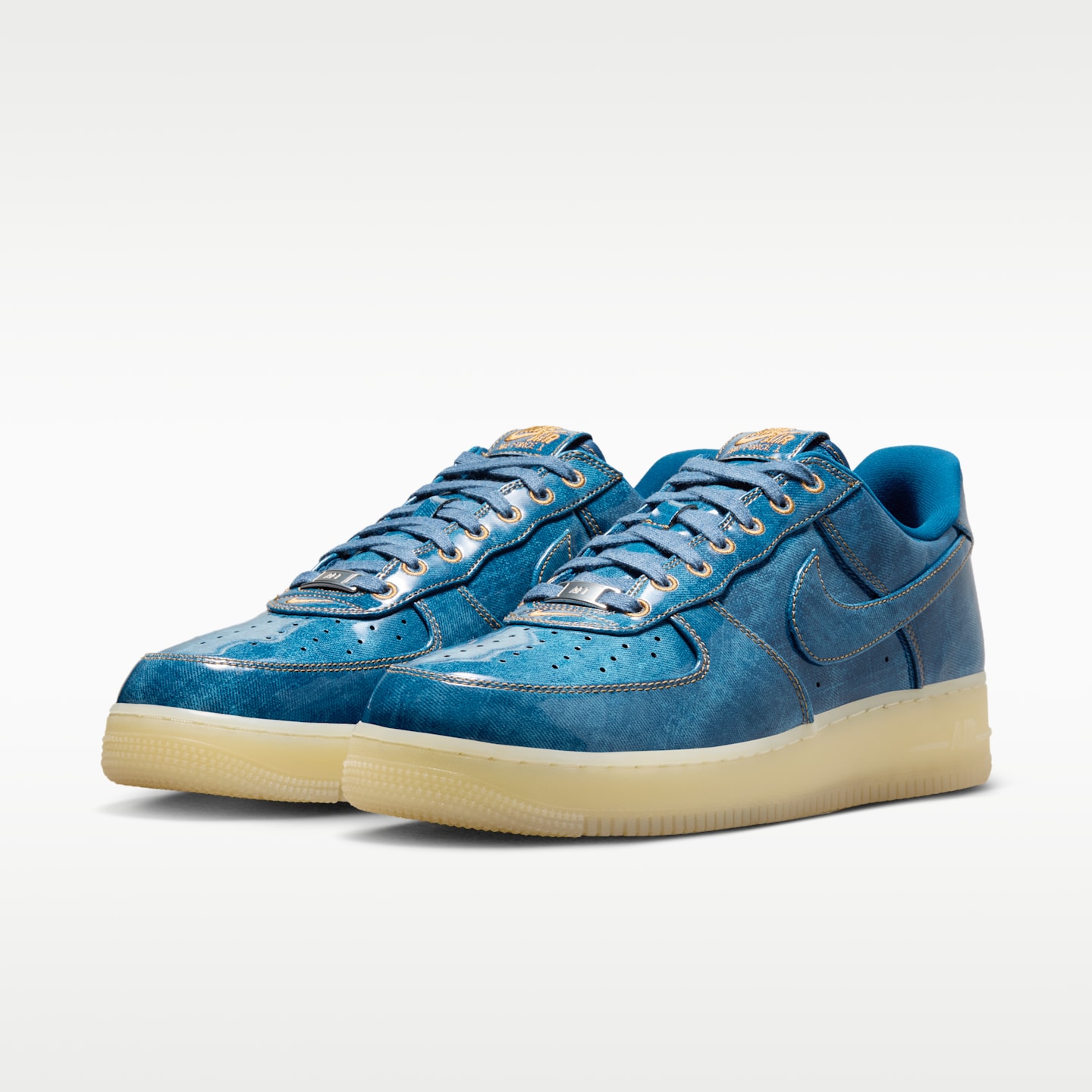 Мужские кроссовки Nike Air Force 1 Retro, цвет: Синий / Натуральный — фото 5