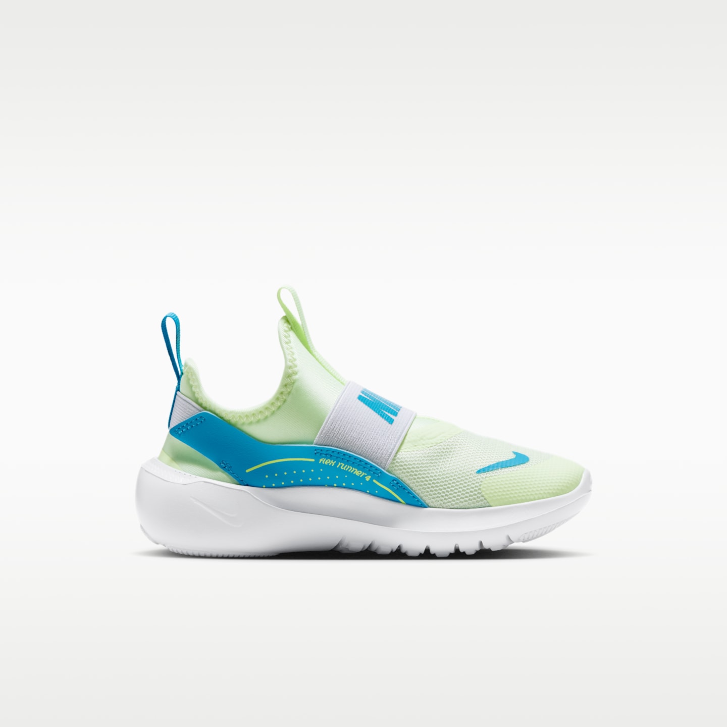 Детские кроссовки Nike Flex Runner 4 Running, цвет: Кислотно-жёлтый / Синий — фото 3