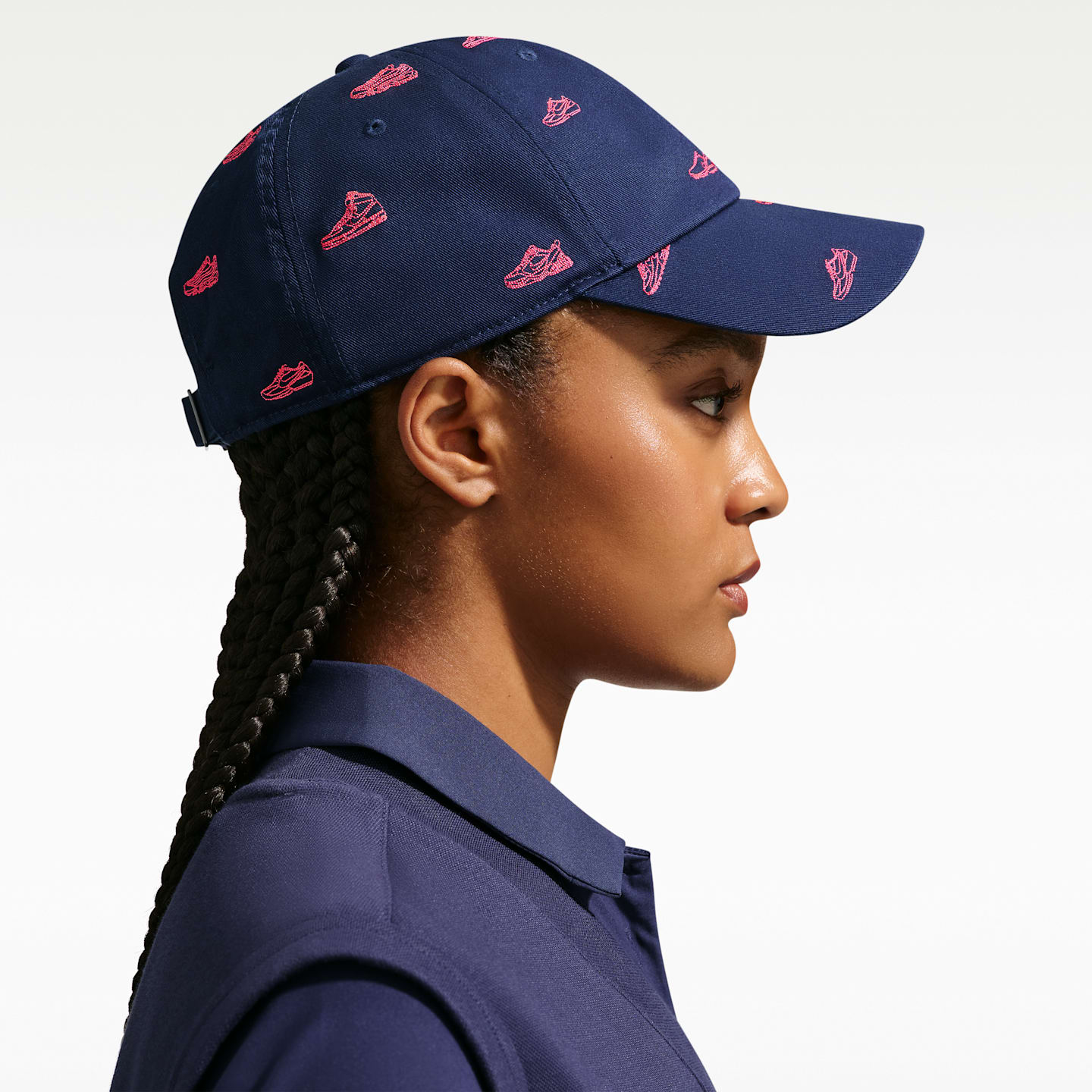 Кепка для гольфа Nike Club неструктурированная, цвет: Тёмно-синий / Hot Lava — фото 4