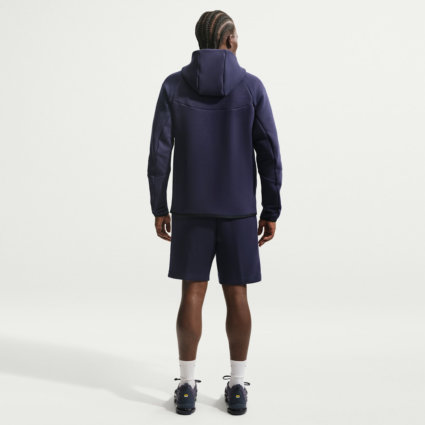 Мужское футбольное худи на молнии Nike FC Barcelona Tech Fleece Windrunner, цвет: Синий / Минеральный жёлтый — фото 5