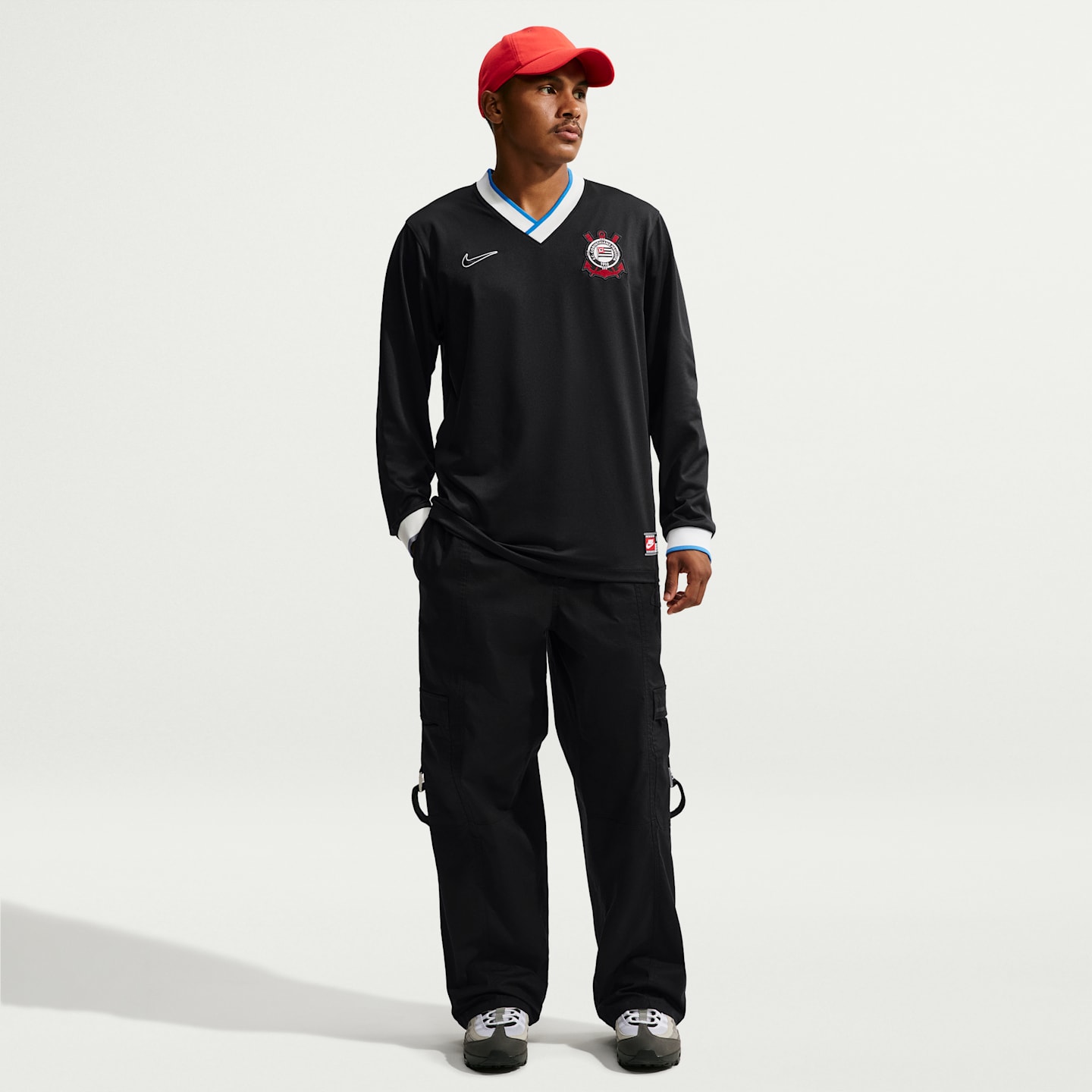 Мужской топ Nike S.C. Corinthians Energy Third Dri-FIT Soccer Long-Sleeve Jersey, цвет: Чёрный / Снежный белый — фото 4