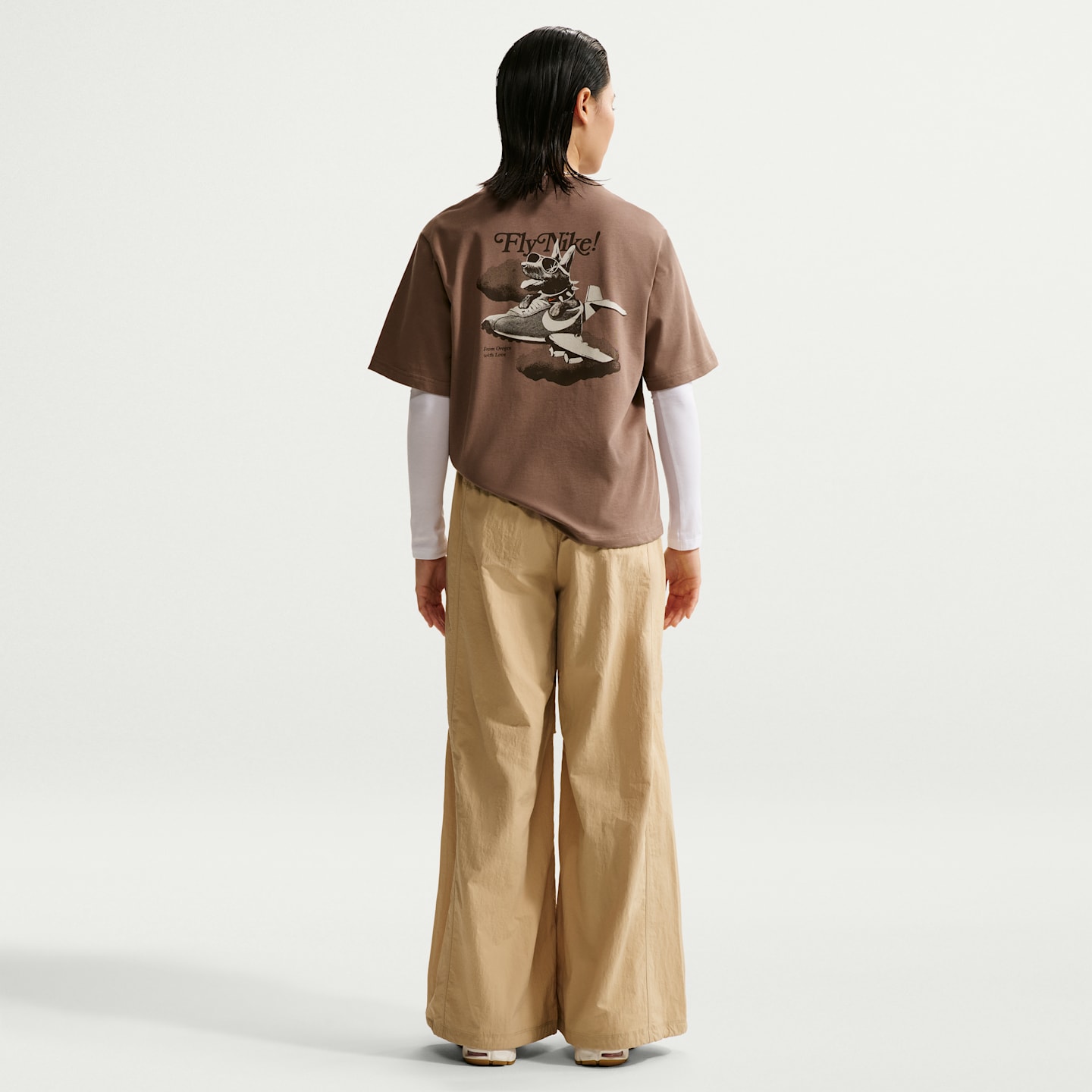 Женские брюки Nike Sportswear Loose Mid-Rise Structured, цвет: Льняной / Молочный — фото 5