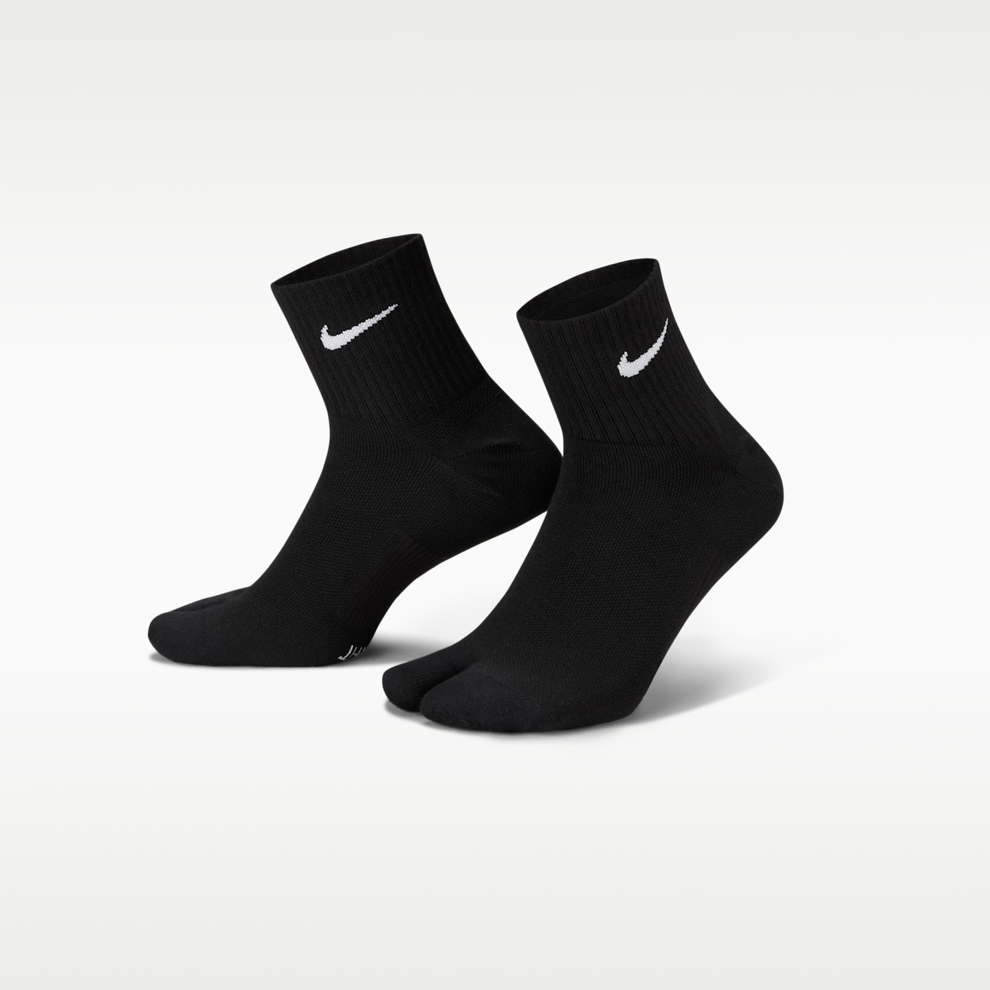Носки Everyday Split-Toe для мужчин, средней высоты — Nike, цвет: Чёрный / Белый — фото 1