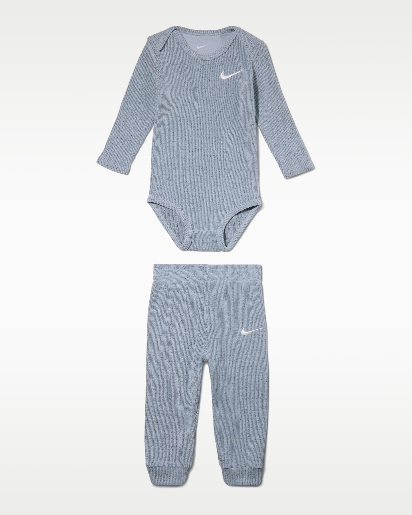 Комплект для малышей Nike Baby Essentials: боди с длинным рукавом и брюки, 6-12 мес, цвет: Синий — фото 4
