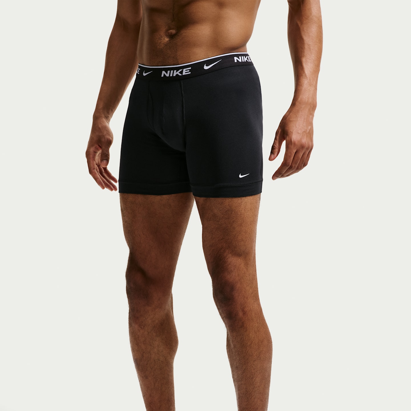 Мужские боксеры-брифы Nike Essential Cotton Stretch Dri-FIT, набор из 3 шт, цвет: Чёрный — фото 2