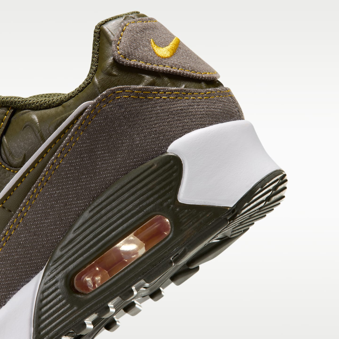 Детские кроссовки Nike Air Max 90, цвет: Хаки / Жёлтый — фото 8