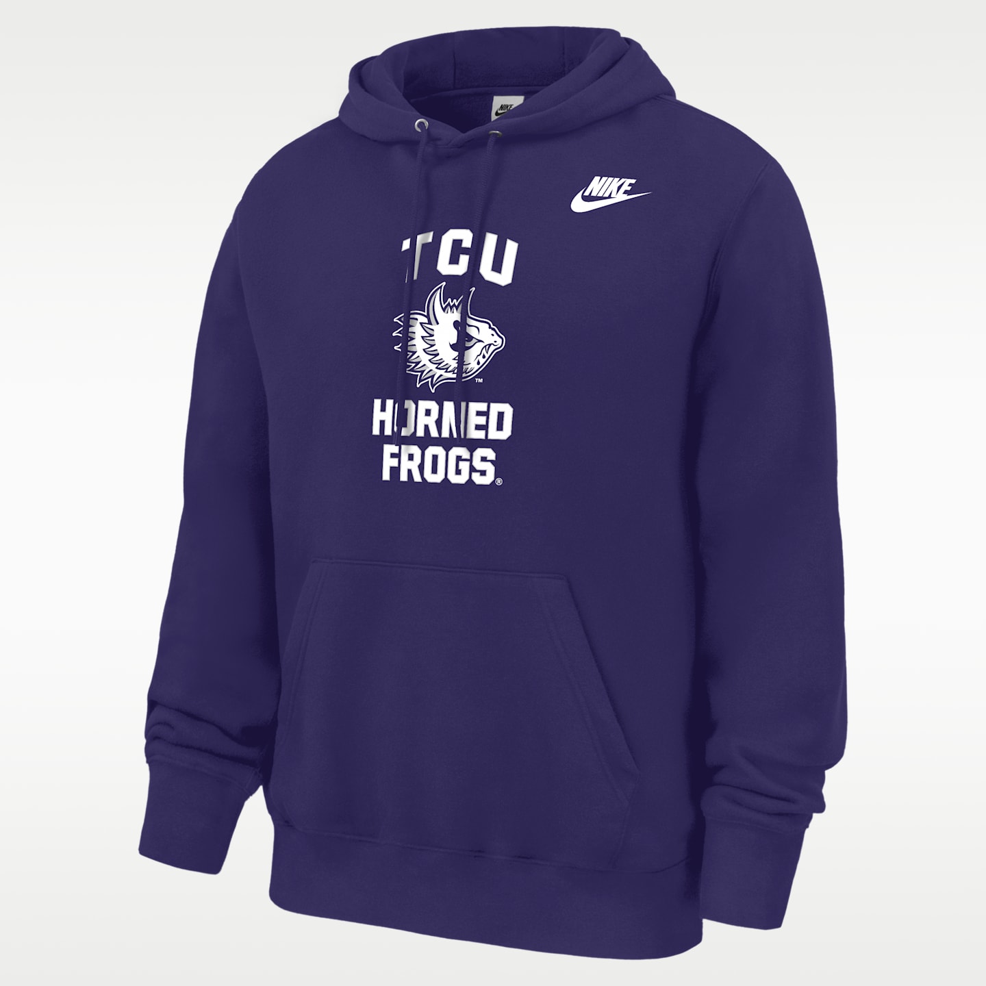 Мужское худи Nike TCU Horned Frogs Club Football Fleece Pullover, цвет: Орхидея — фото 1