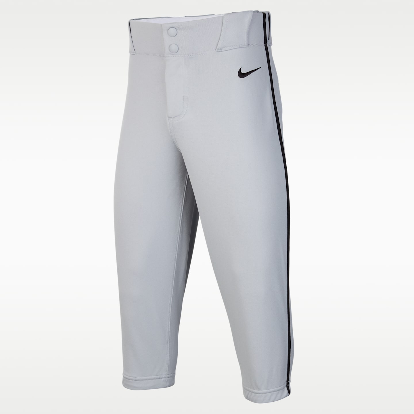 Детские бейсбольные брюки Nike Vapor Select 2 с высокой посадкой и кантом, цвет: Волчий серый / Чёрный — фото 1