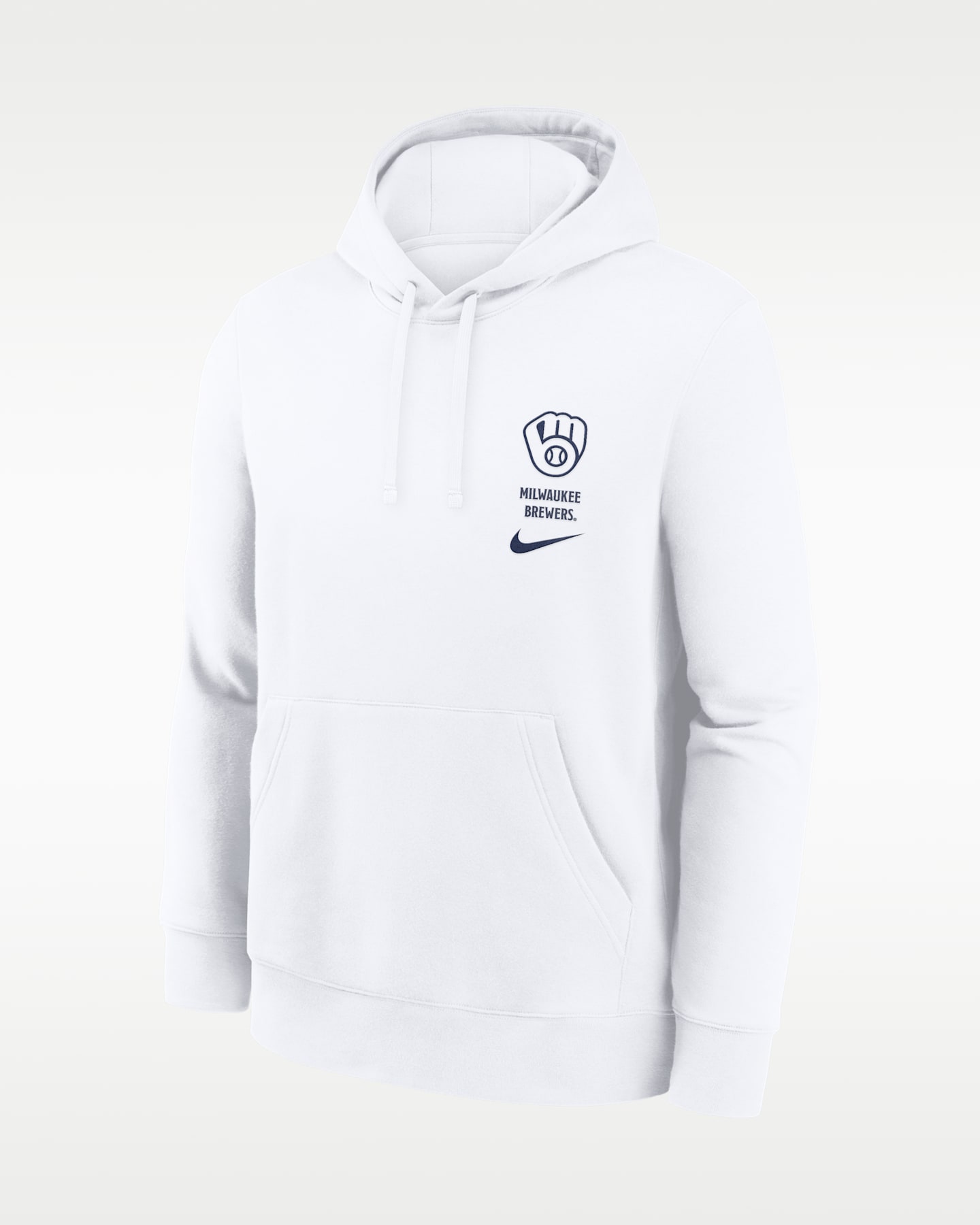 Мужское худи Nike Milwaukee Brewers Minimal Club MLB Pullover, цвет: Белый — фото 3