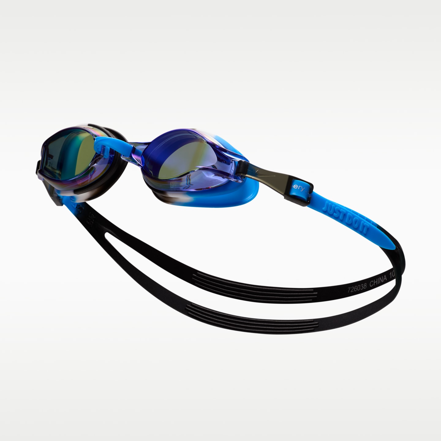 Детские зеркальные очки для плавания Nike Swim Chrome, цвет: Синий — фото 1