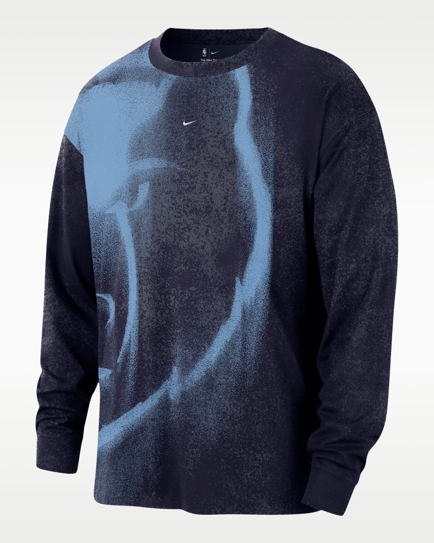 Мужская футболка Nike Memphis Grizzlies Essential Anthem Long-Sleeve Basketball, цвет: Тёмно-синий — фото 3