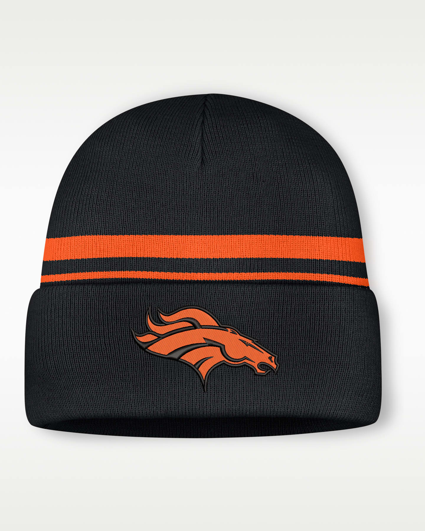 Мужская шапка бини Nike Denver Broncos Primetime Utility NFL с отворотом, цвет: Чёрный — фото 3