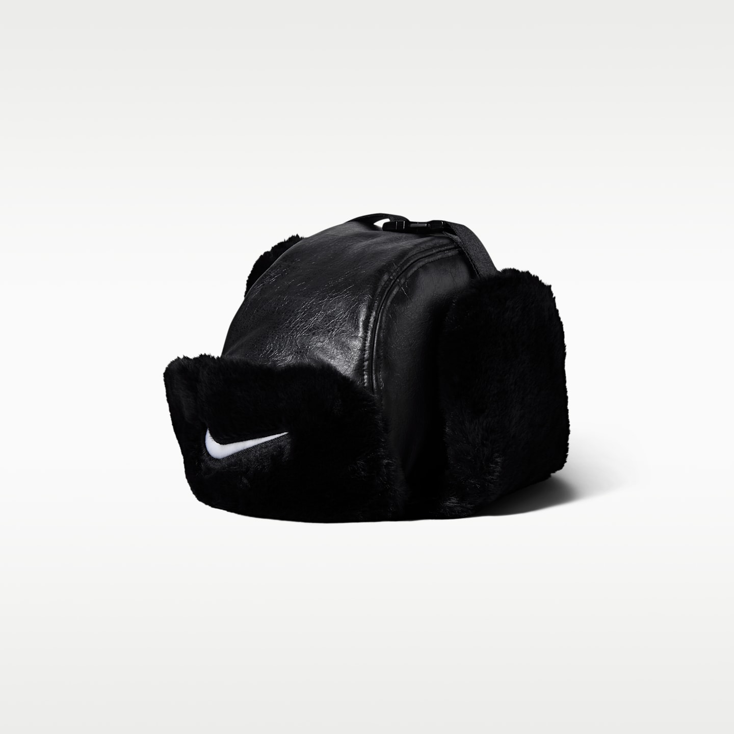 Мужская кепка Nike Fly Leather Trapper, цвет: Чёрный / Антрацитовый — фото 5