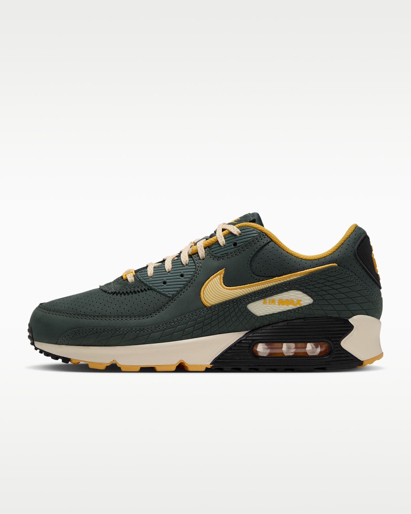 Мужские кроссовки Nike Air Max 90 (Green Bay Packers) NFL, цвет: Зелёный / Золотой — фото 10