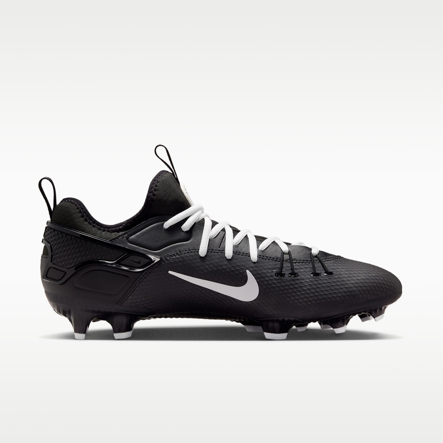 Женские бутсы Nike Huarache 9 Elite Low LAX Lacrosse, цвет: Чёрный / Белый — фото 3