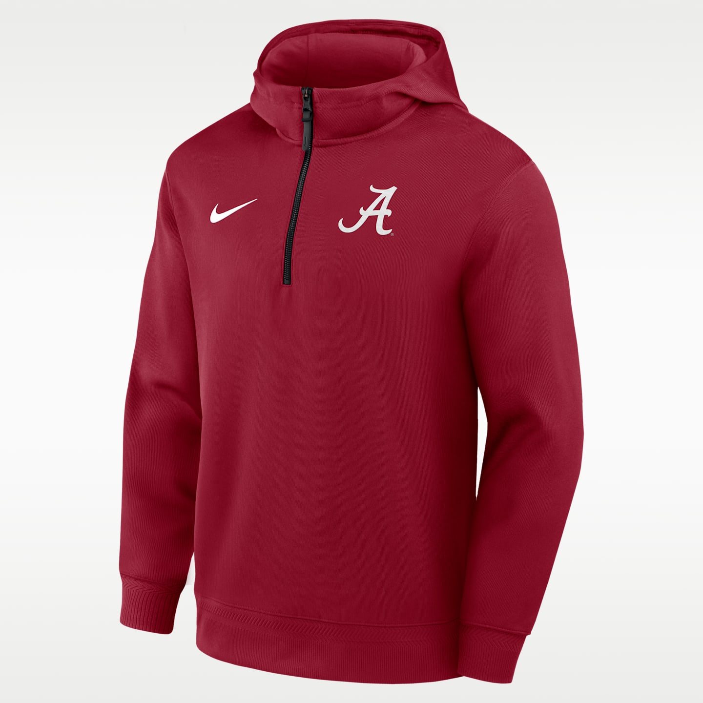 Мужская худи Nike Alabama Coaches Premium Dri-FIT College на молнии 1/4, цвет: Малиновый — фото 1