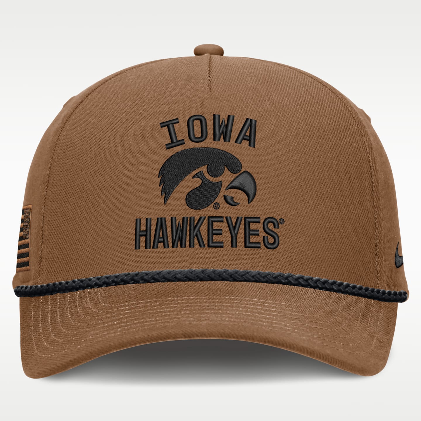 Мужская кепка Nike Iowa 2026 Military Appreciation Rope Rise College Adjustable Hat, цвет: Коричневый — фото 2