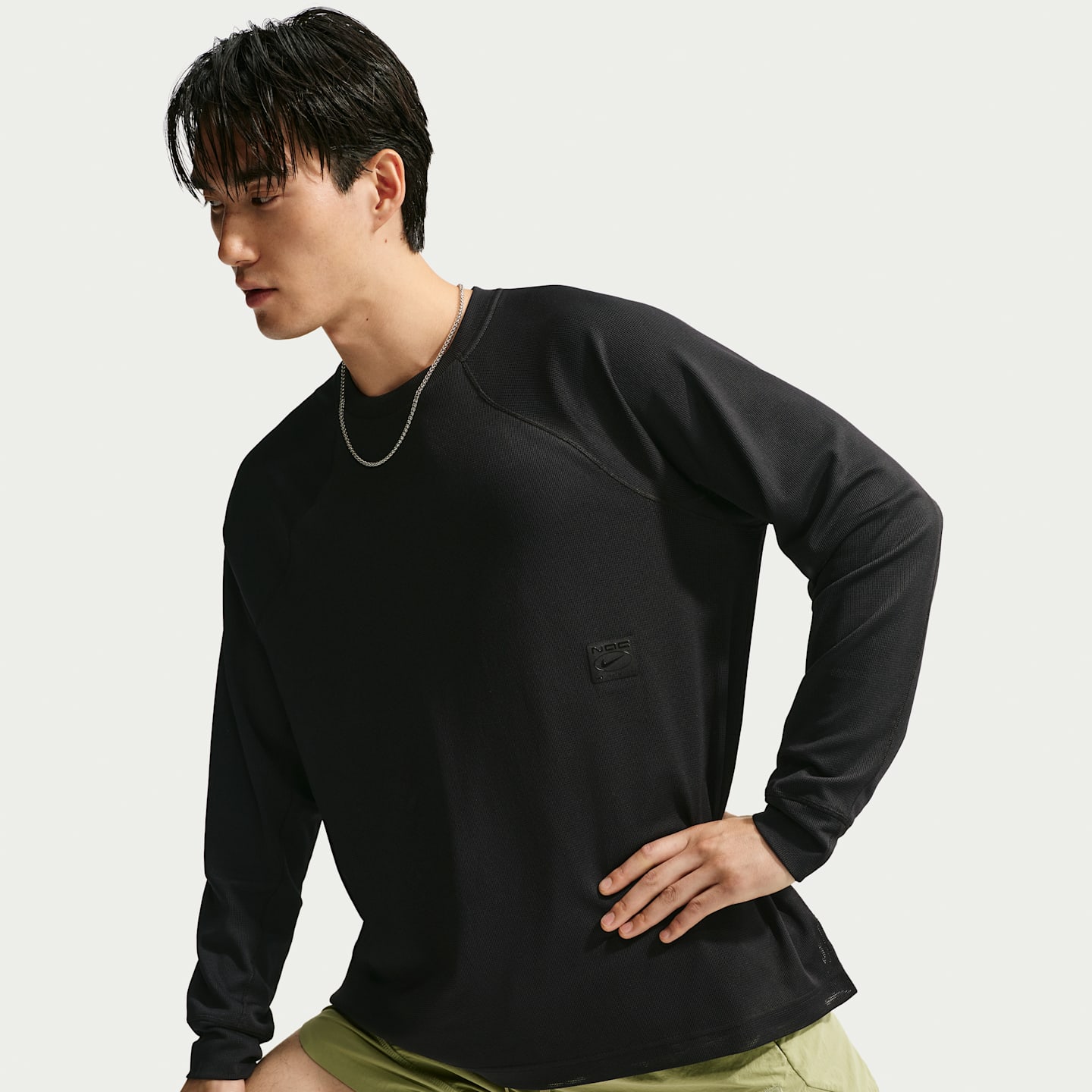 Мужской топ Nike N.A.C. Dri-FIT с длинным рукавом, цвет: Чёрный — фото 3