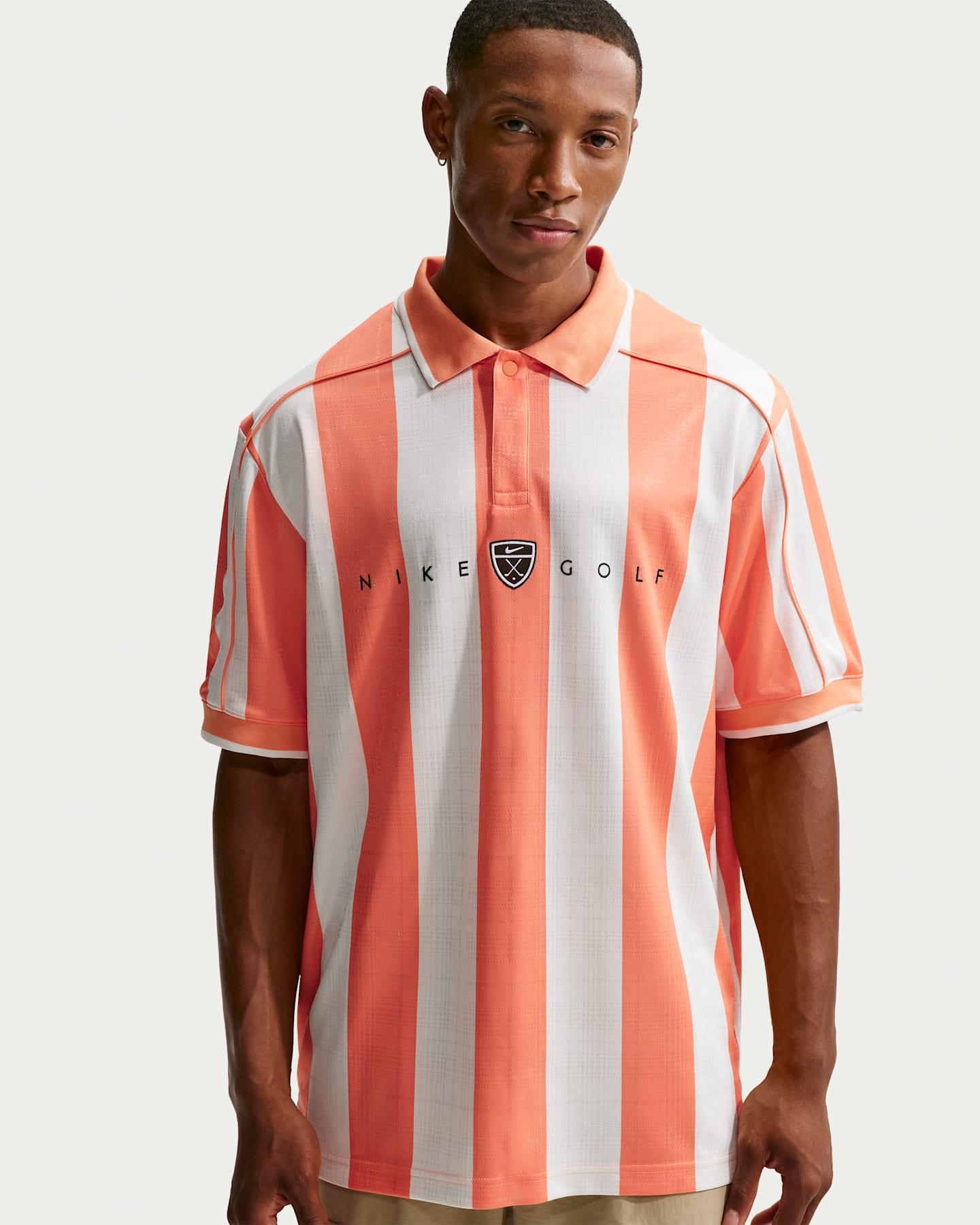 Мужское поло для гольфа Nike Fairway Fresh Dri-FIT с коротким рукавом, свободный крой, цвет: Оранжевый морозный — фото 6
