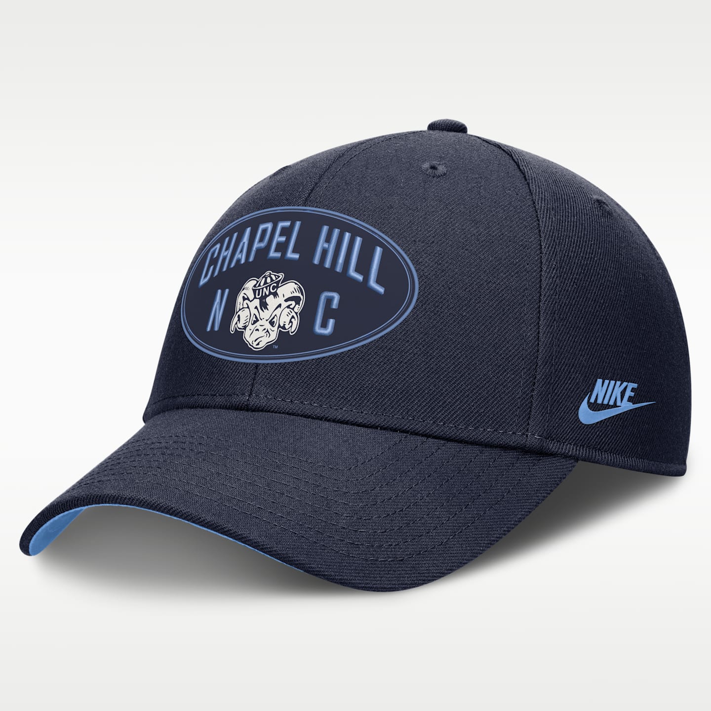 Мужская бейсболка Nike North Carolina Legacy Letter & Location Rise Dri-FIT регулируемая, цвет: Тёмно-синий — фото 1