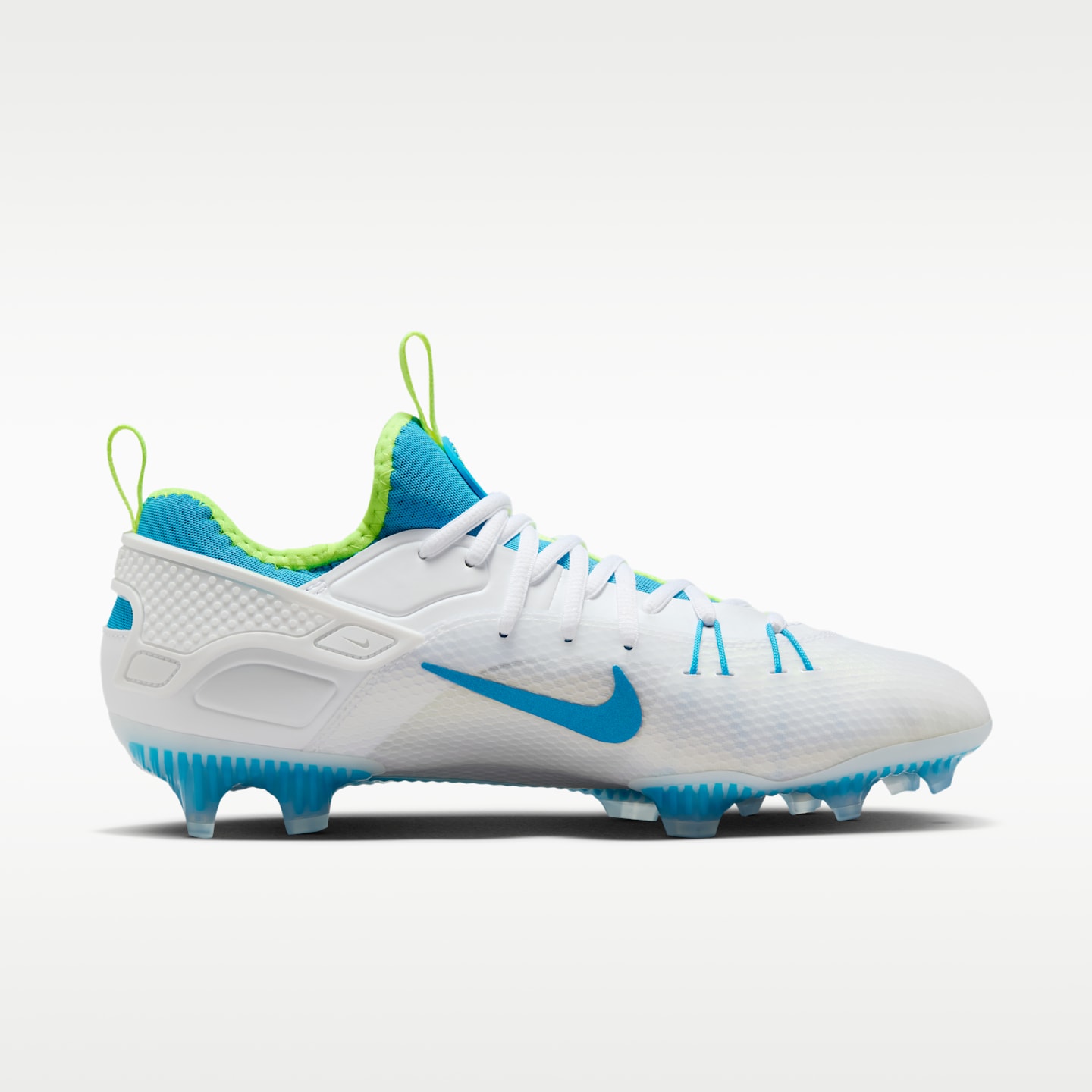 Женские бутсы Nike Huarache 9 Elite Low LAX SE Lacrosse, цвет: Белый / Яркий синий — фото 3