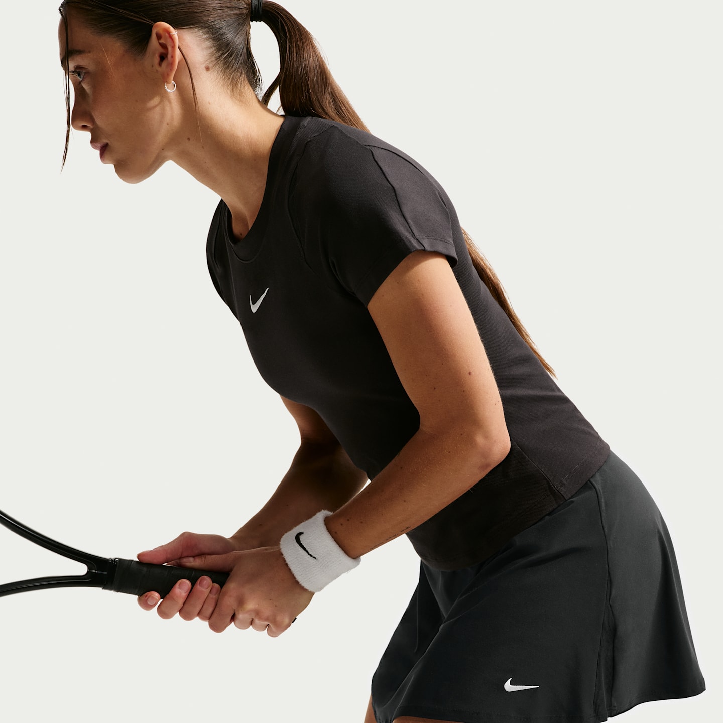 Женская юбка Nike Victory Dri-FIT Short Flouncy Tennis, цвет: Чёрный / Белый — фото 4