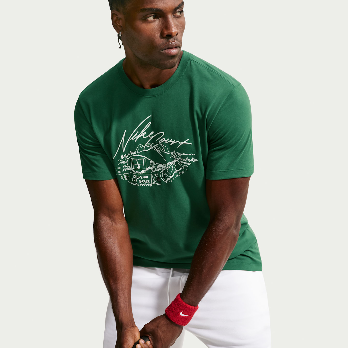 Мужская теннисная футболка Nike Dri-FIT, цвет: Зелёный — фото 3