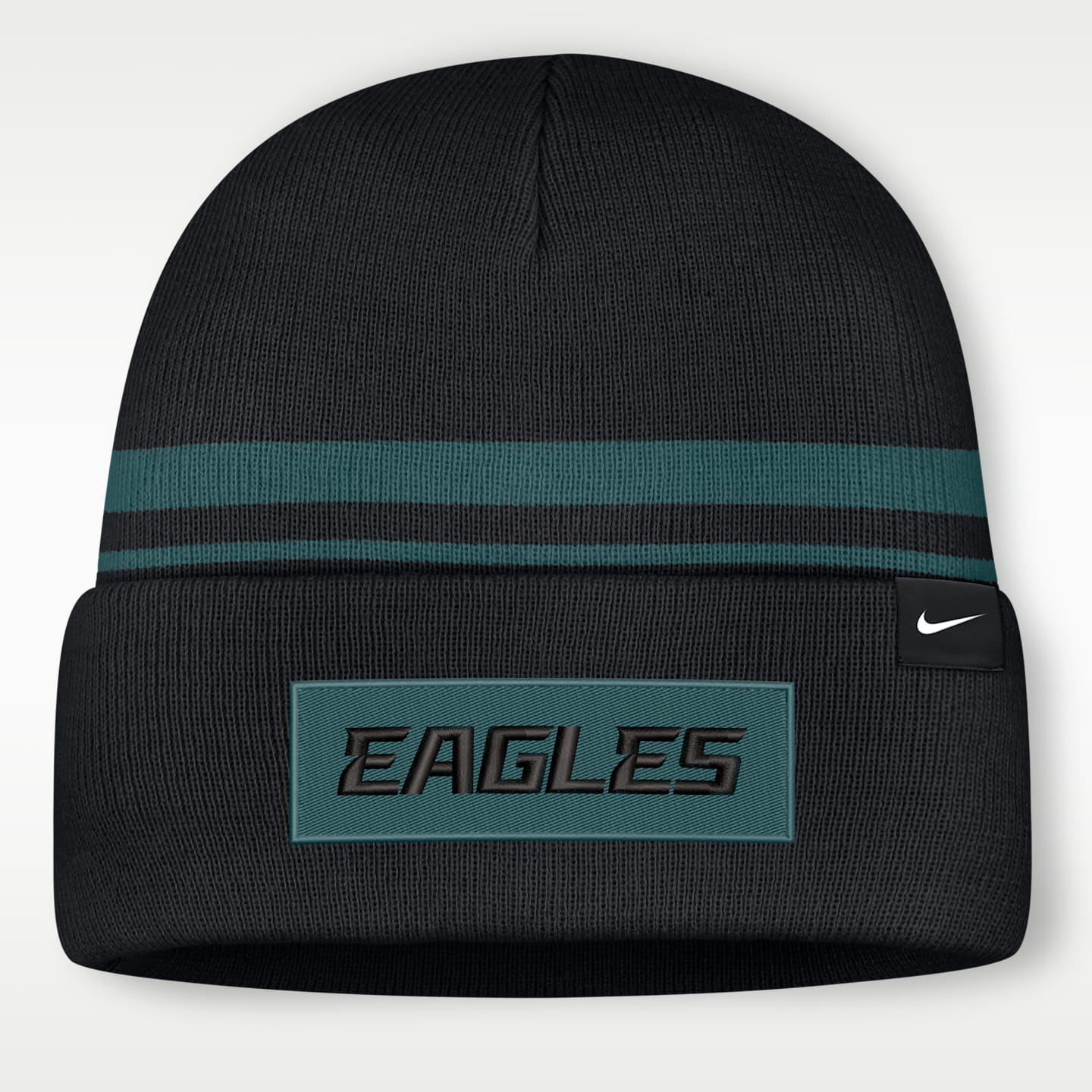 Мужская шапка-бини с отворотом Nike Philadelphia Eagles Primetime Utility NFL, цвет: Чёрный — фото 2