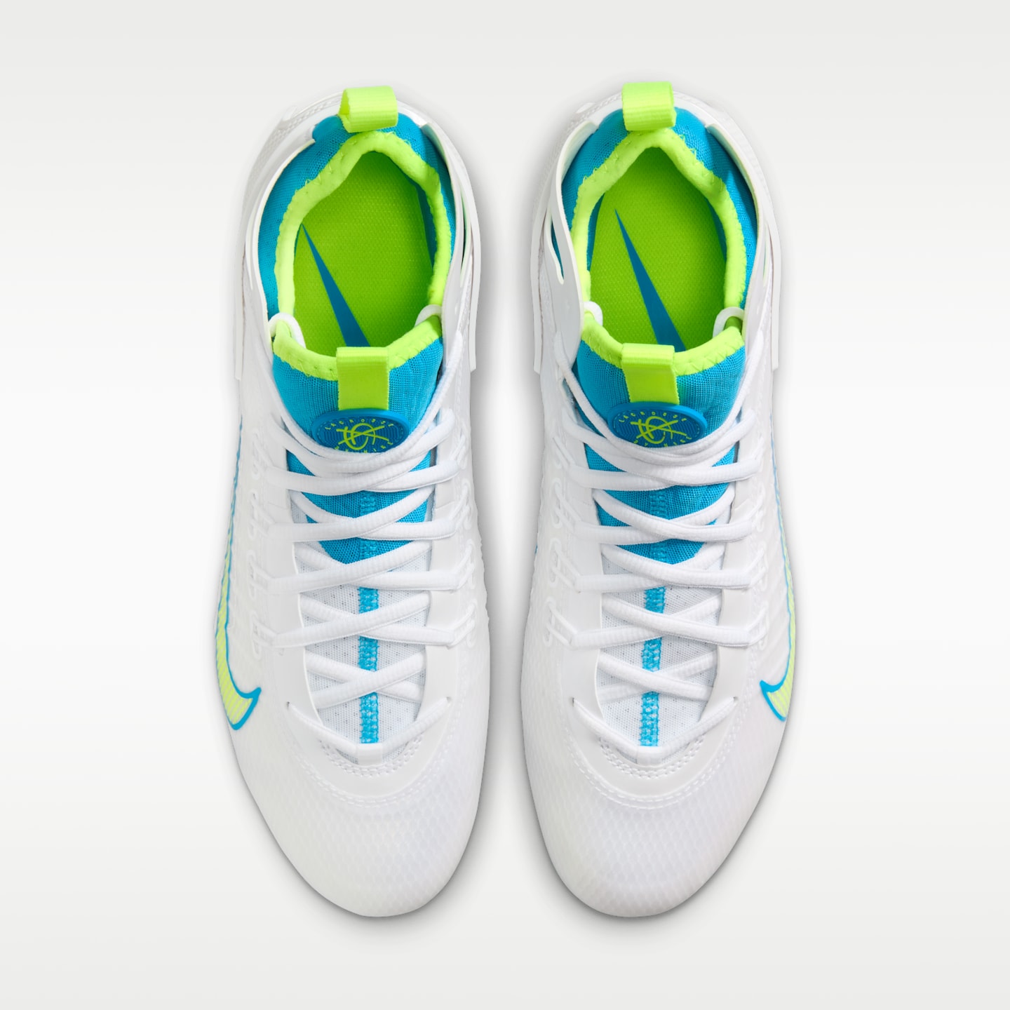 Женские бутсы Nike Huarache 9 Elite Mid LAX SE Lacrosse, цвет: Белый / Яркий синий — фото 4