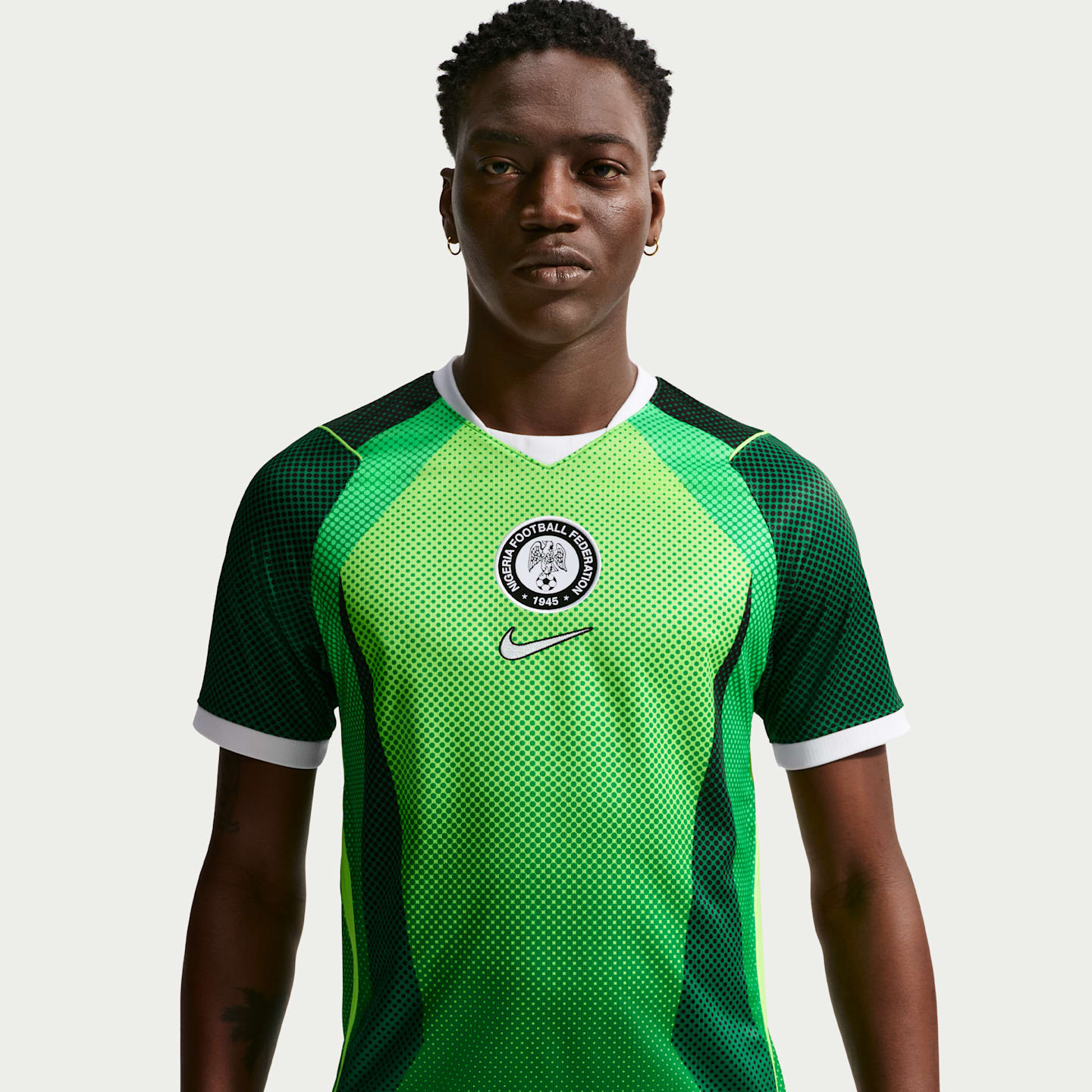 Мужской топ Nike Nigeria 2026 Stadium Away Dri-FIT Soccer Replica Jersey, цвет: Сосновый зелёный / Зелёный — фото 1