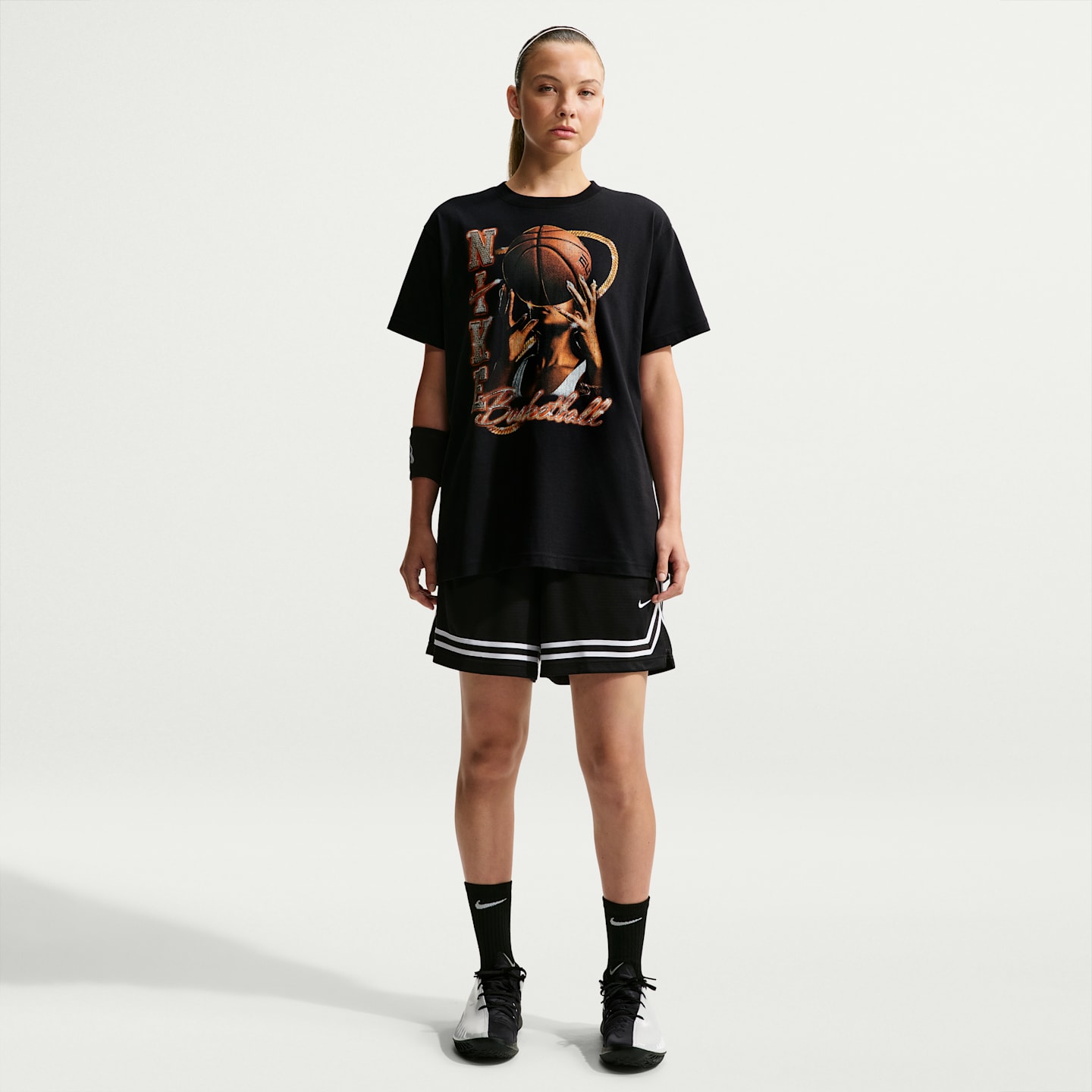 Женская баскетбольная футболка Nike Classic, цвет: Чёрный — фото 4