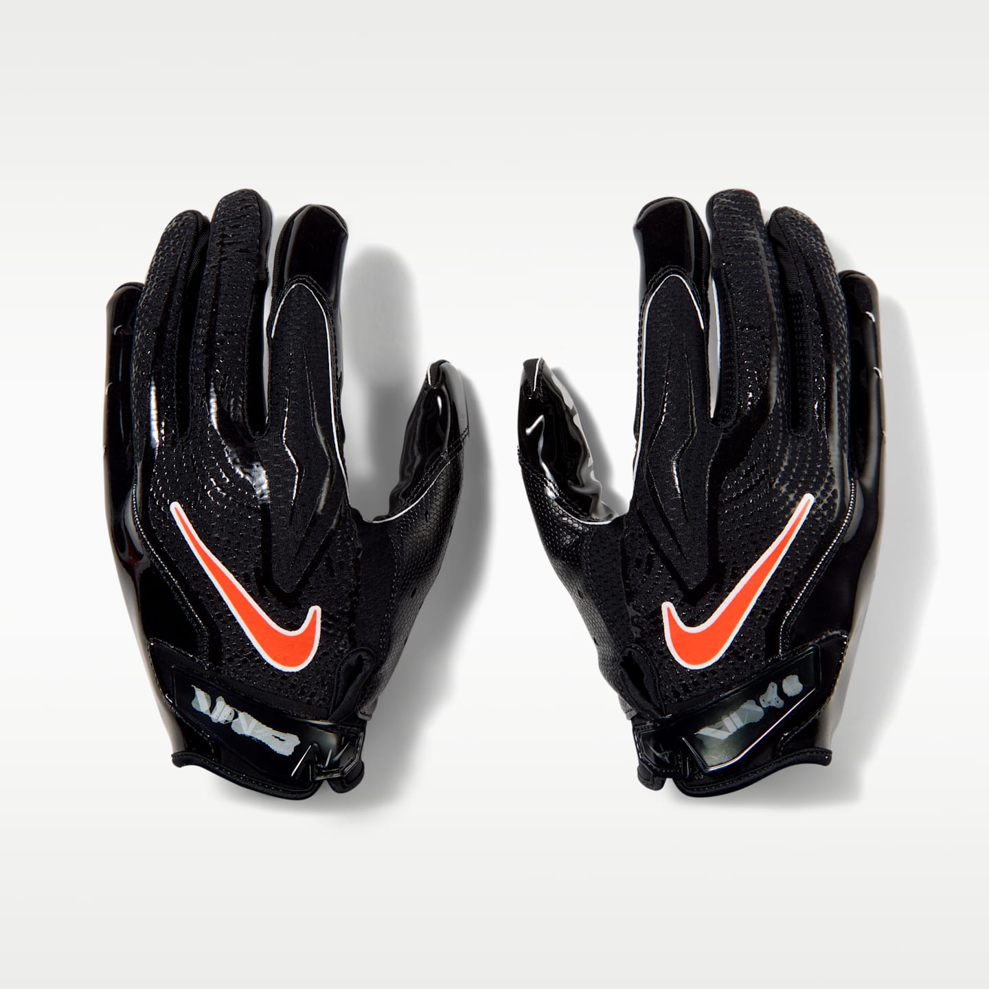 Перчатки для американского футбола Nike Vapor Jet 9.0, 1 пара, цвет: Чёрный / Яркий оранжевый