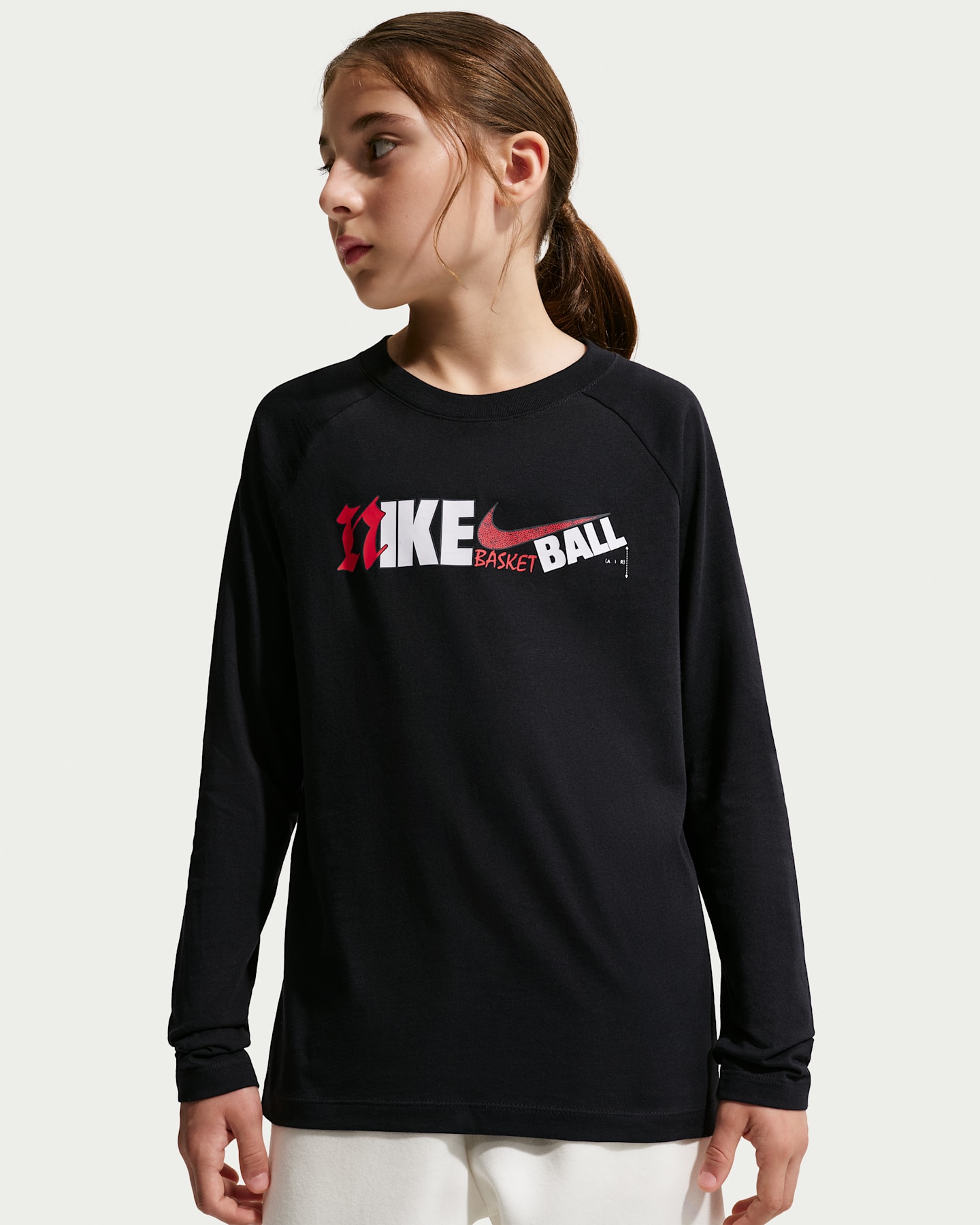 Детская футболка Nike с длинным рукавом, цвет: Чёрный — фото 6