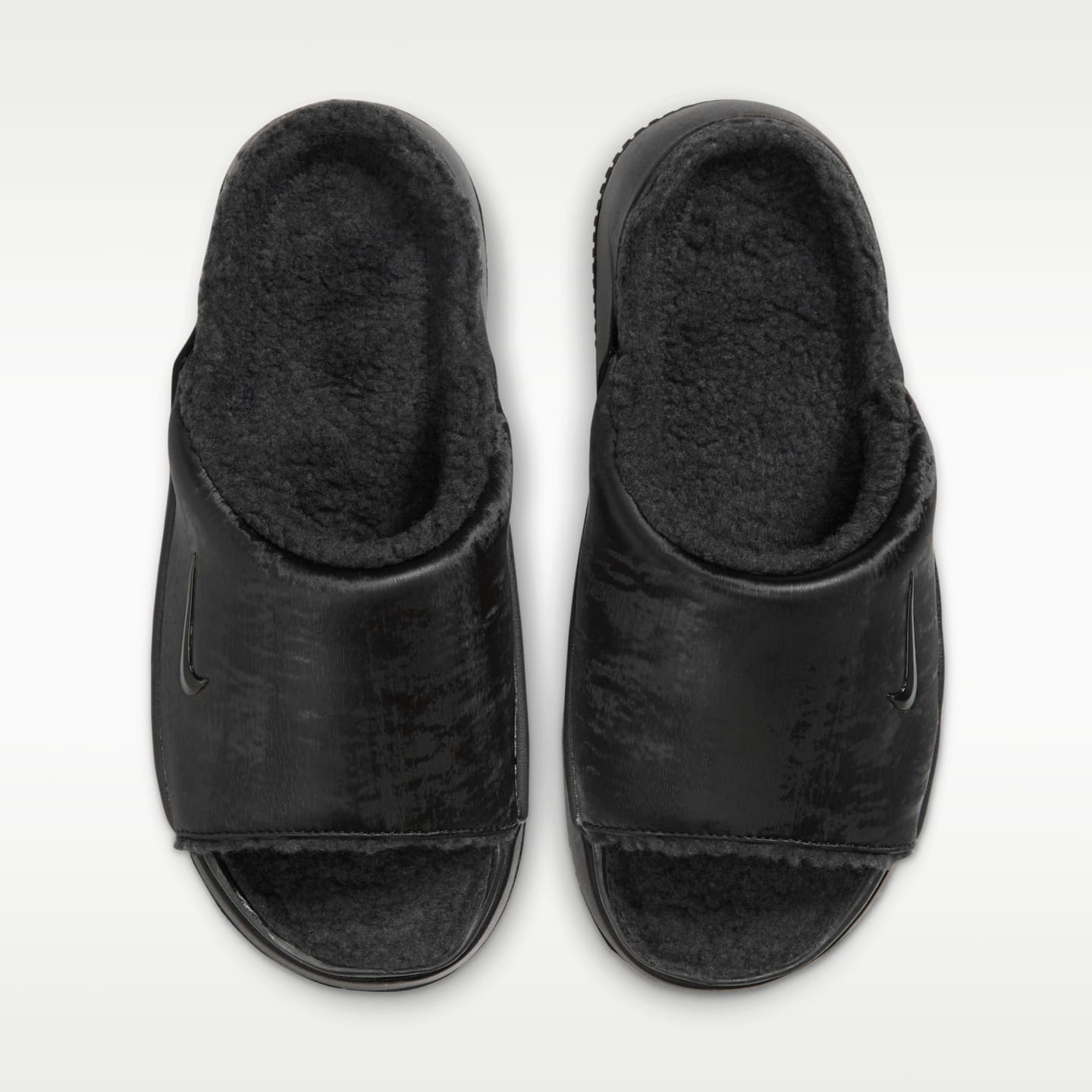 Женские сандалии Nike Calm Elevation SE Faux Fur, цвет: Чёрный — фото 5