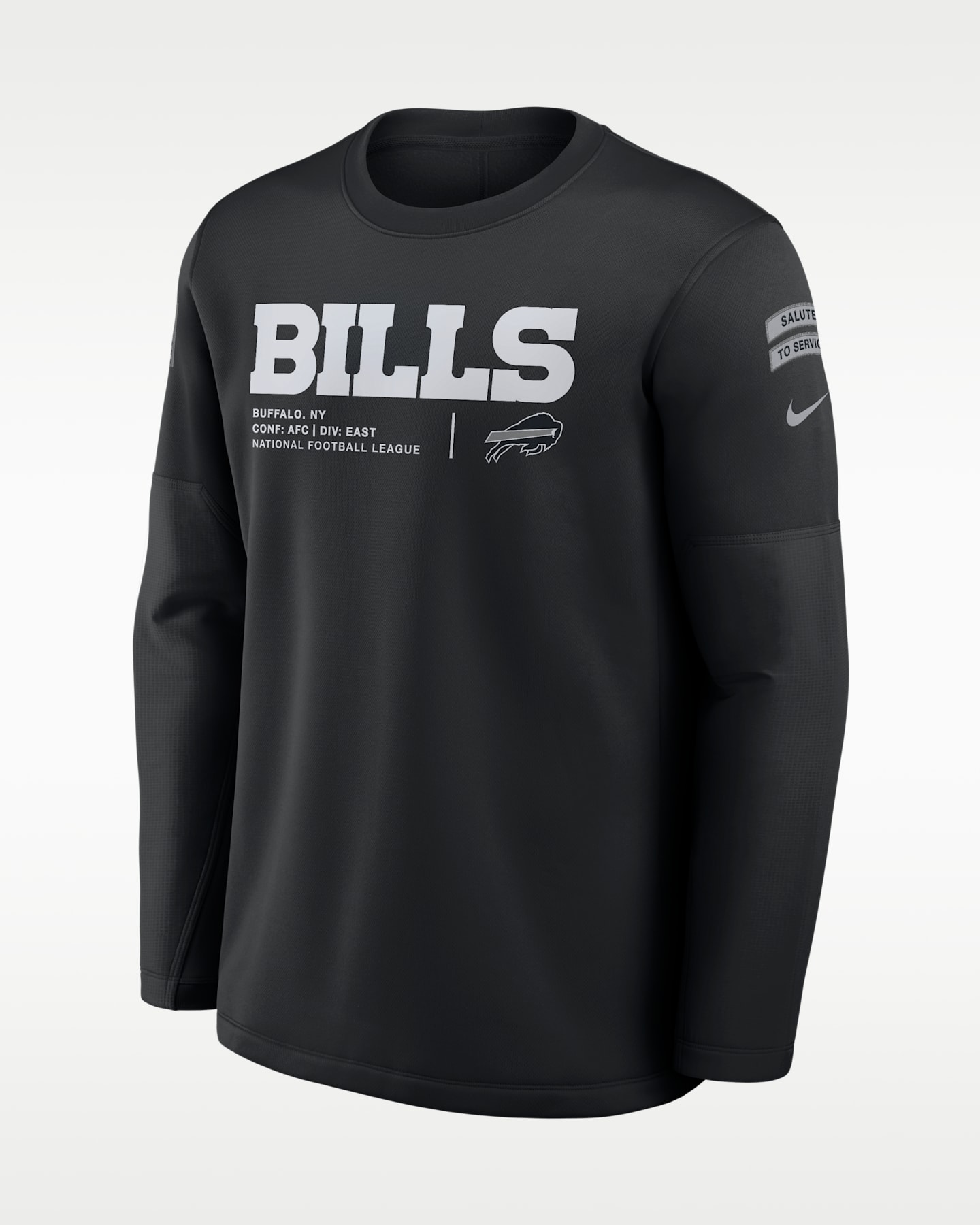 Мужской свитшот Nike Buffalo Bills Salute to Service Sideline Coaches NFL, цвет: Чёрный — фото 3
