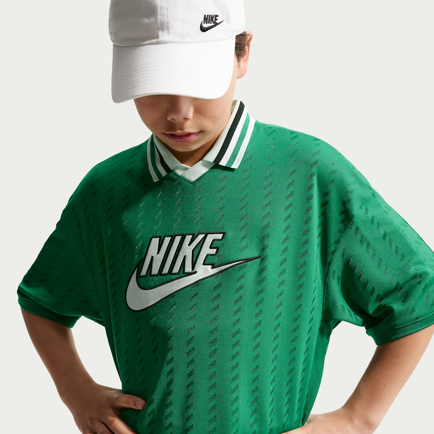 Детское джерси Nike Sportswear с коротким рукавом, цвет: Зелёный / Чёрный — фото 3