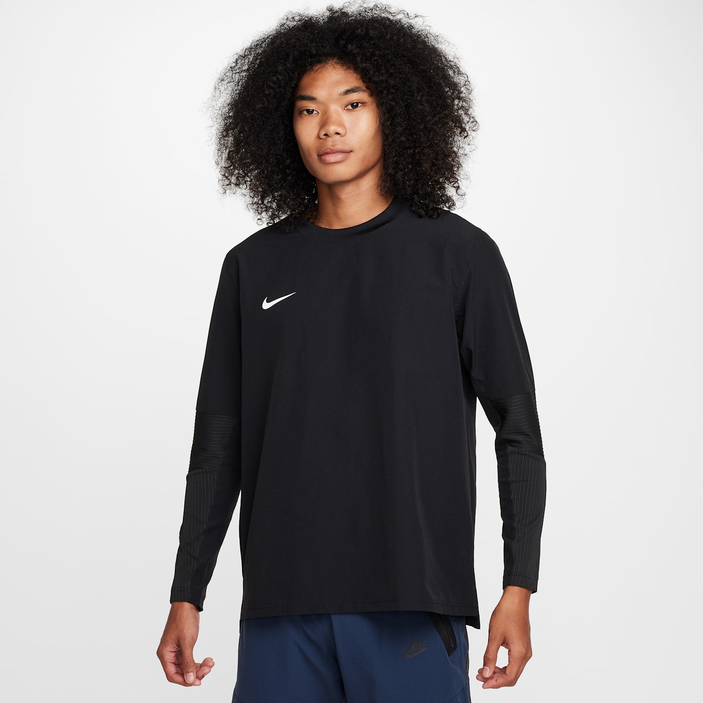 Мужской пуловер Nike Player Dri-FIT с круглым вырезом, цвет: Чёрный / Белый — фото 1