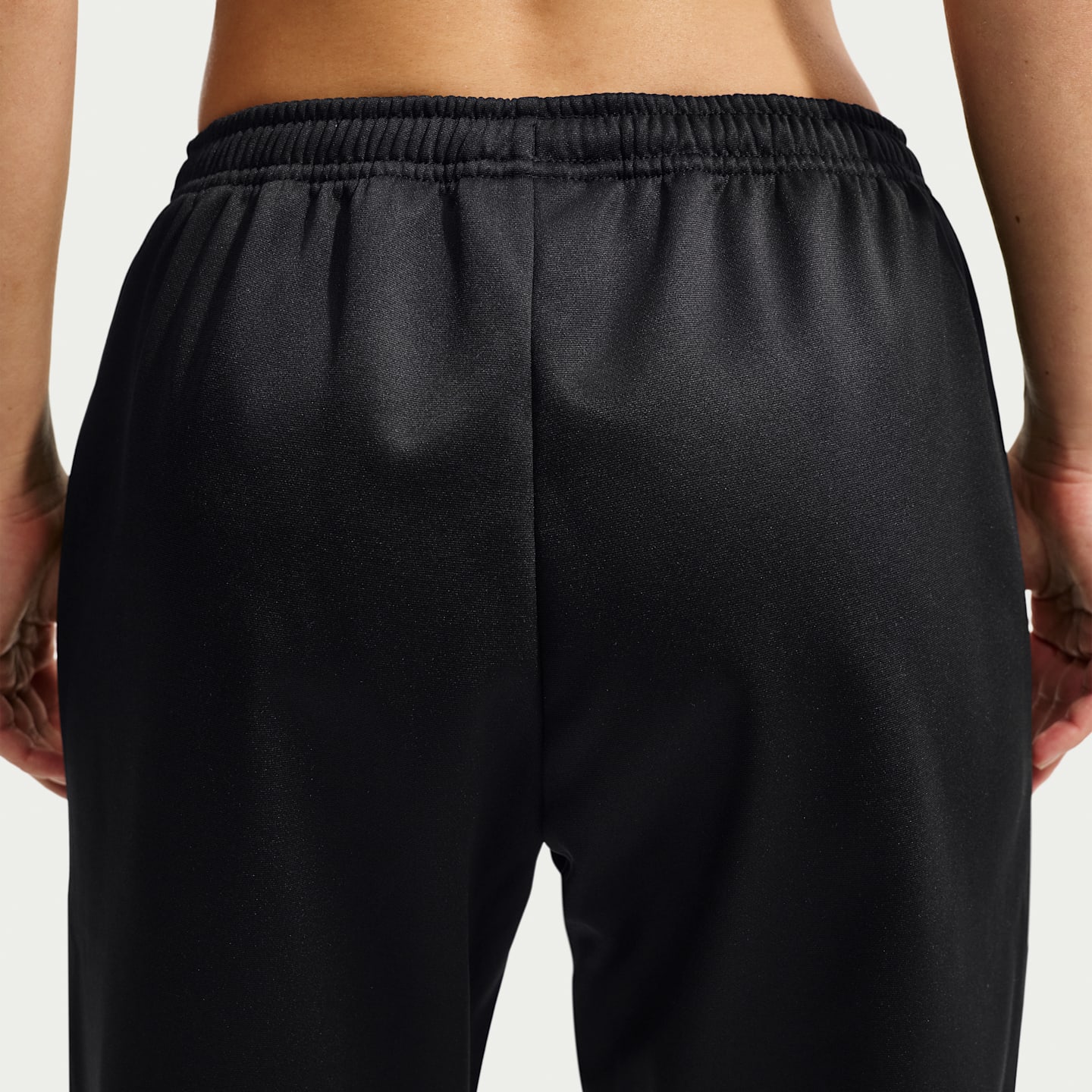 Женские брюки Nike Studio Fleece Sport Therma-FIT со средней посадкой, цвет: Чёрный / Белый — фото 3