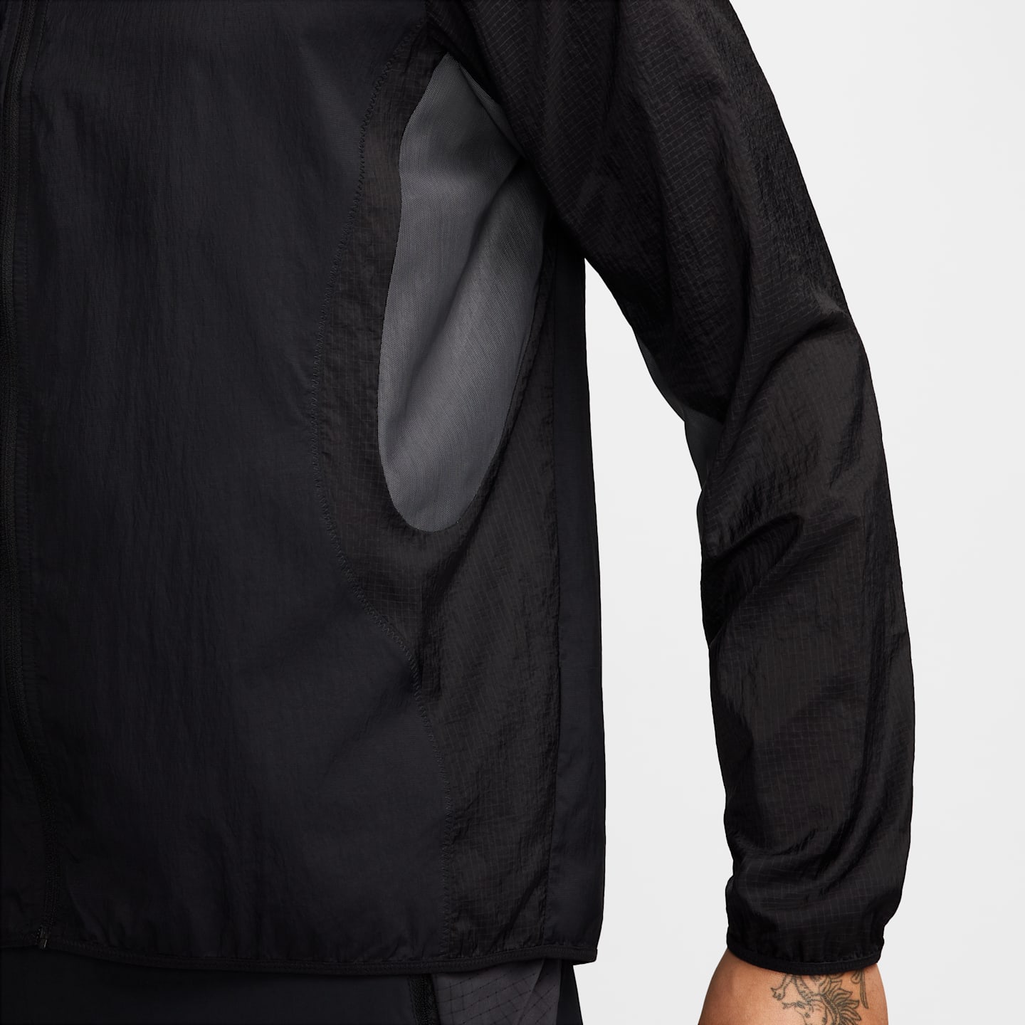 Мужская беговая куртка Nike ACG Trail Aireez, цвет: Чёрный / Антрацитовый — фото 6