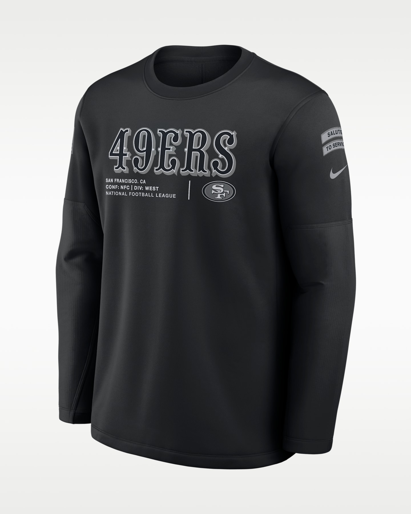 Мужской свитшот Nike San Francisco 49ers Salute to Service Sideline Coaches NFL, цвет: Чёрный — фото 3