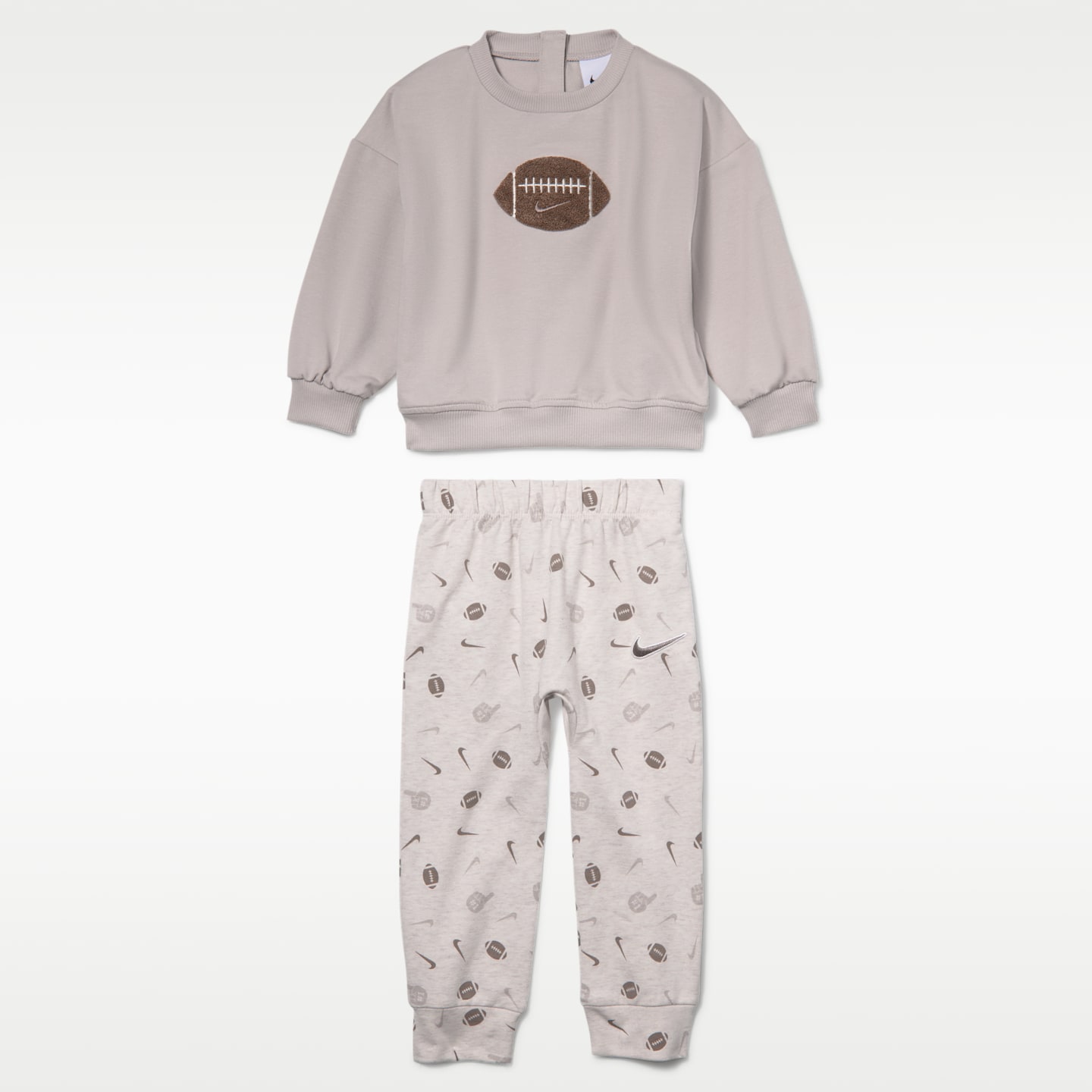 Детские комплекты Nike Ready, Set, Grow! Baby (12-24M) 2-Piece Set, цвет: Бледная слоновая кость — фото 1