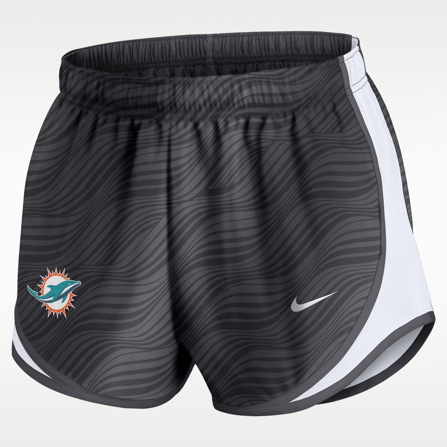 Женские шорты Nike Dri-FIT NFL Miami Dolphins Tempo, цвет: Антрацитовый / Белый — фото 1